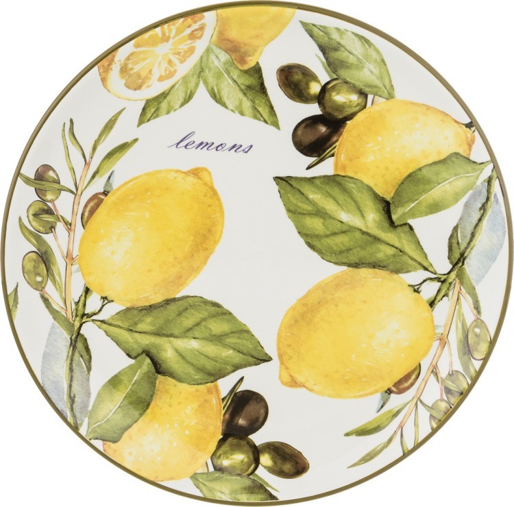 Тарелка закусочная agness "лемон три" 21*2,5 см Agness (358-1557)