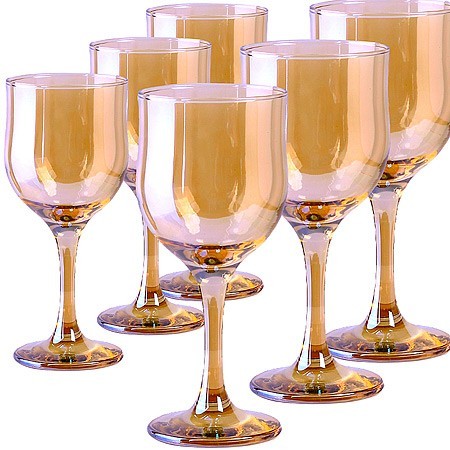 Набор 6-ти бокалов д/вина Золотистый мёд 240 мл (ME163-05)