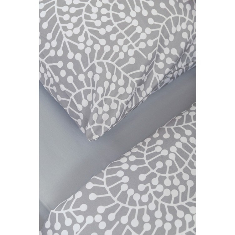 Комплект постельного белья серого цвета с принтом Спелая смородина из коллекции scandinavian touch, 200х220 см (73685)