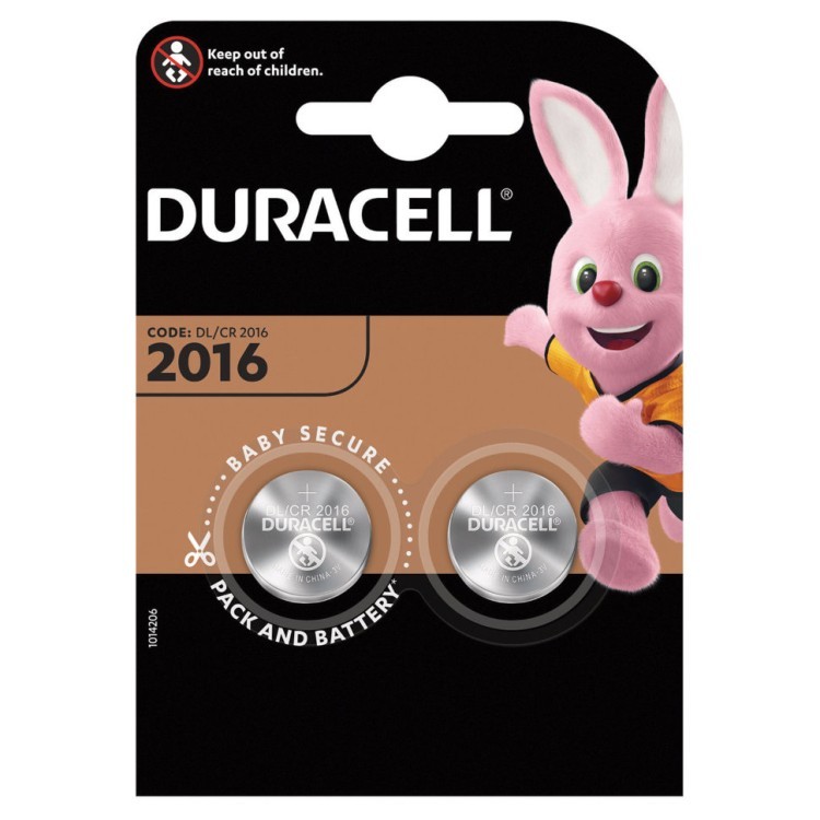 Батарейки литиевые Duracell Lithium CR2016 2 шт (454658) (66441)