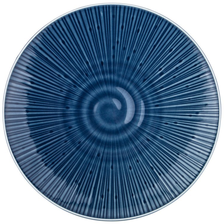 Тарелка обеденная "mirage" 26,5 см синий (кор=16шт.) мал.уп.2 шт Bronco (410-128)