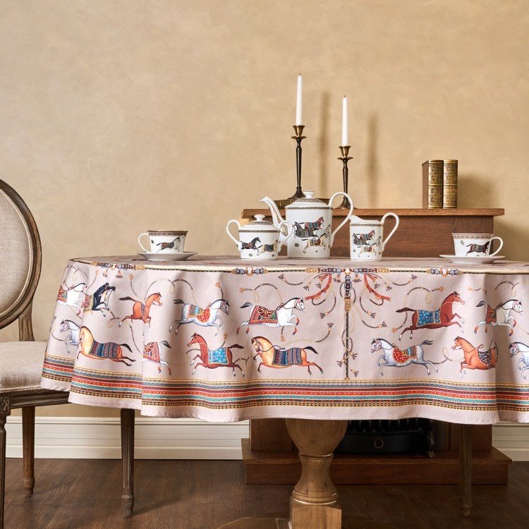 Скатерть овальная "passage"140х180см ,капучино, 100% хлопок,твил, пропитка Lefard (850-760-4)