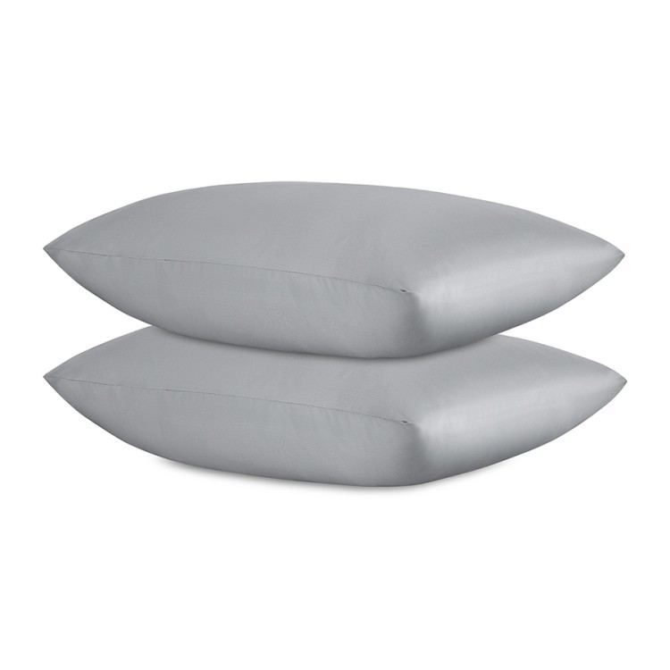 Комплект постельного белья из премиального сатина светло-серого цвета из коллекции essential, 150х20 (79822)