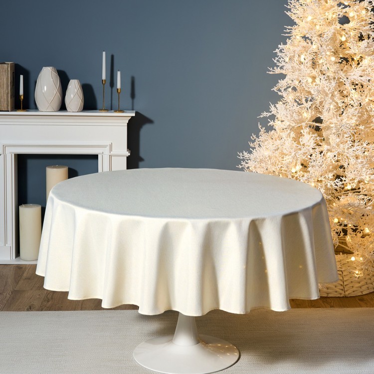 Скатерть  d190 cm круглая, "феерия. золото", цвет: бежевый, tm lefard, полиэстер 100% Lefard (986-003-25)