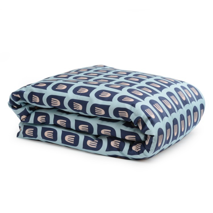Комплект постельного белья полутораспальный из сатина голубого цвета с принтом blossom time из коллекции cuts&pieces (66410)