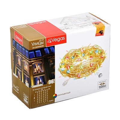 Уличная светодиодная гирлянда (мультиколор) Vegas Занавес 96 LED, 6 нитей, 1х2 м, 24V 55094 (64458) Уличная светодиодная гирлянда (мультиколор) Vegas Занавес 96 LED, 6 нитей, 1х2 м, 24V 55094 (64458)