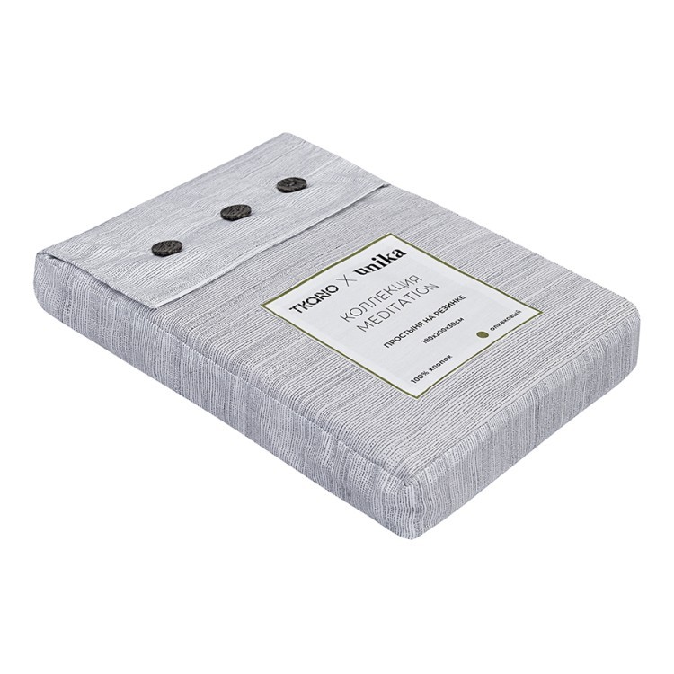 Простыня на резинке из сатина из коллекции meditation, olive, 180х200х30 см (77758) Простыня на резинке из сатина из коллекции meditation, olive, 180х200х30 см (77758)