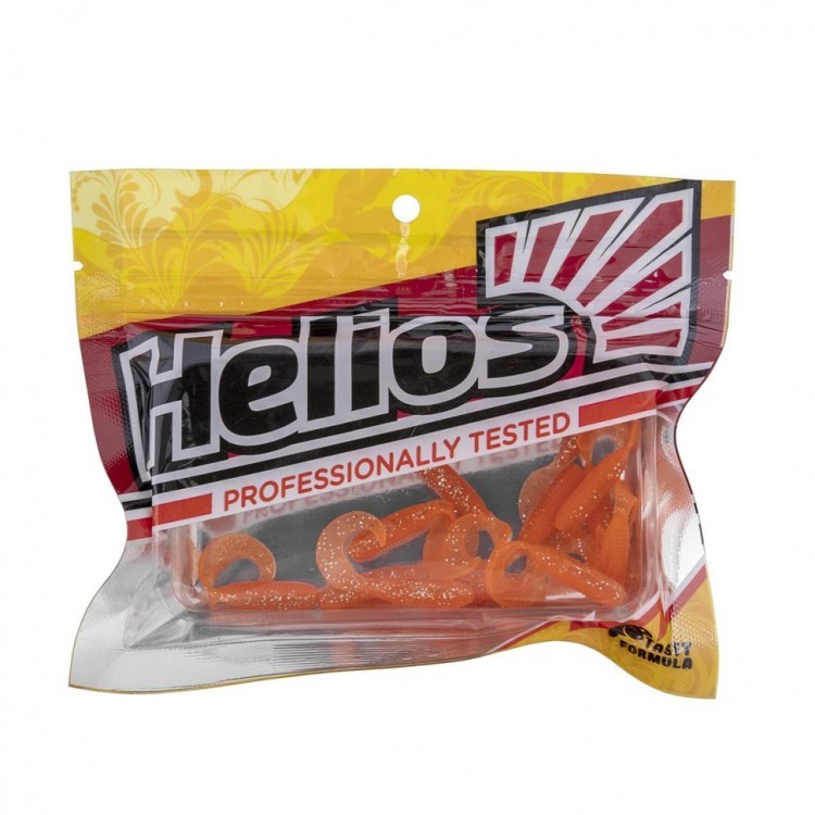 Твистер Helios Тiny Credo 1,55"/4 см, цвет Orange & Sparkles 12 шт HS-8-022 (78232)