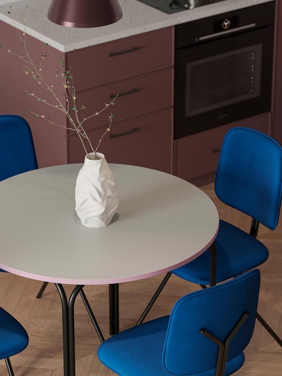 Стол обеденный ror, D90 см, черный/серый (75259)