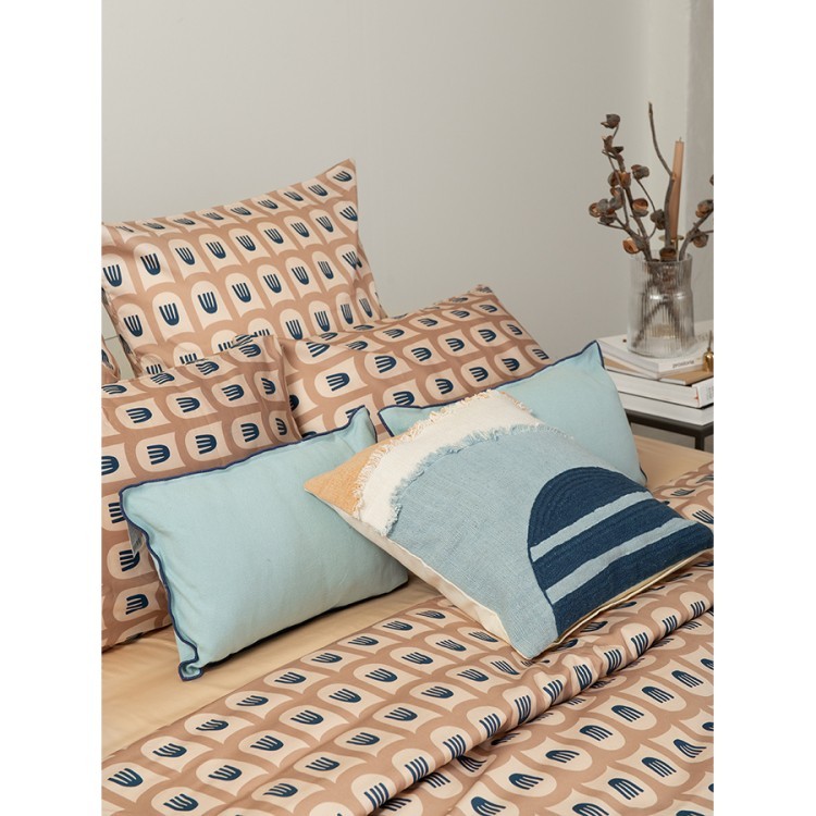 Набор из двух наволочек из сатина бежево-розового цвета с принтом blossom time из коллекции cuts&pieces, 50х70 см (70528)