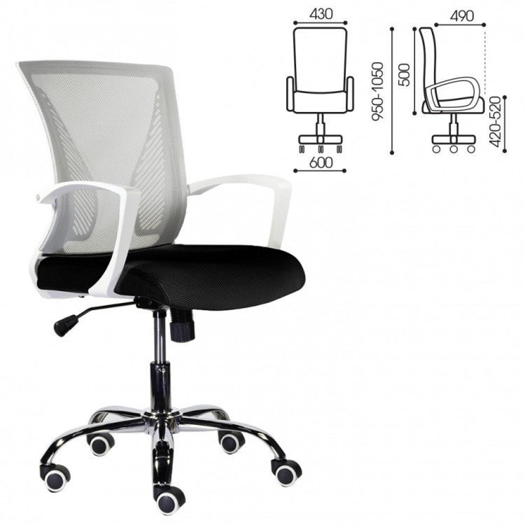 Кресло офисное Brabix Wings MG-306 ткань/сетка черно-серое 532010 (1) (84675)