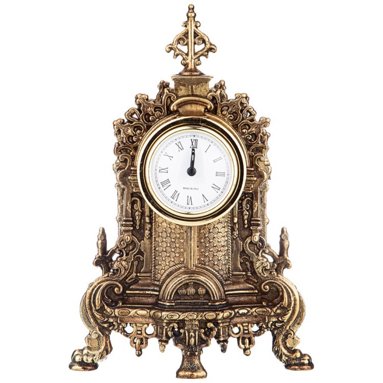 Часы настольные (кварцевые) высота 23 см диаметр циферблата 5 см Olympus Brass (292-033)