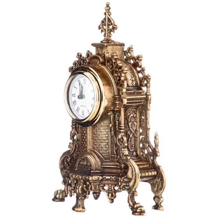 Часы настольные (кварцевые) высота 23 см диаметр циферблата 5 см Olympus Brass (292-033)