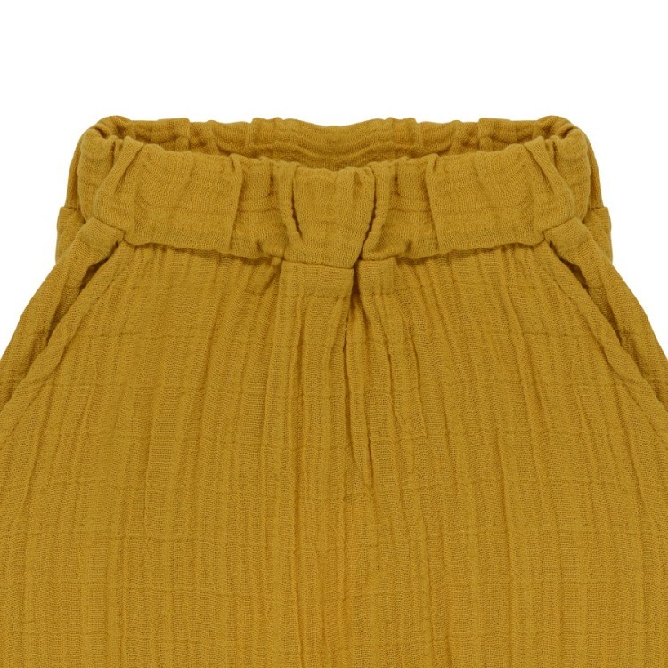 Штаны из хлопкового муслина горчичного цвета из коллекции essential 24-36m (69688)