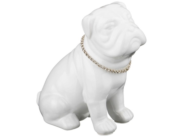 Копилка "собака белая с ошейником" высота=18 см. Polite Crafts&gifts (574-102) 