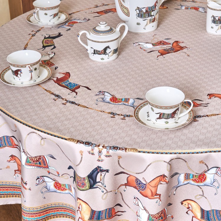 Скатерть круглая "passage" 190см ,капучино, 100% хлопок,твил,пропитка Lefard (850-760-25)