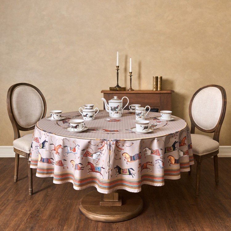 Скатерть круглая "passage" 190см ,капучино, 100% хлопок,твил,пропитка Lefard (850-760-25)