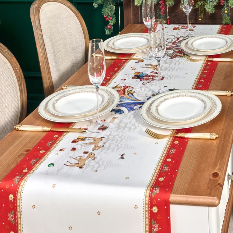 Дорожка "с новым годом "45х300см ,красный, 100% хлопок,твил пропитка Lefard (850-763-32)