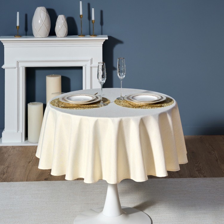 Скатерть  d150 cm круглая, "феерия. золото", цвет: бежевый, tm lefard, полиэстер 100% Lefard (986-003-24)
