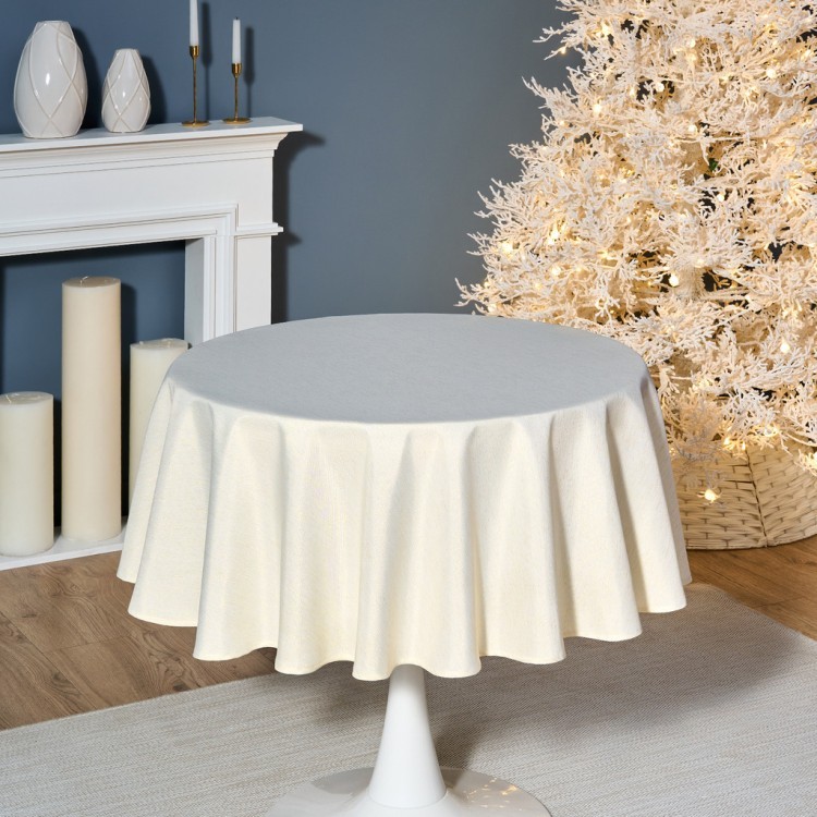 Скатерть  d150 cm круглая, "феерия. золото", цвет: бежевый, tm lefard, полиэстер 100% Lefard (986-003-24)