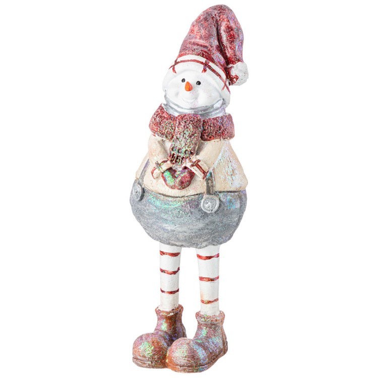Фигурка декоративная "снеговик в валенках" высота=25см Lefard (169-618)