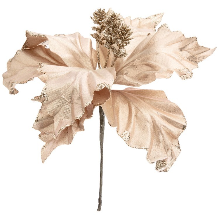 Цветок искусственный "пуансетия" длина=27 см Lefard (535-284)