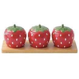 Набор банок для хранения на подставке jardin des fraise, 3шт. (80387)