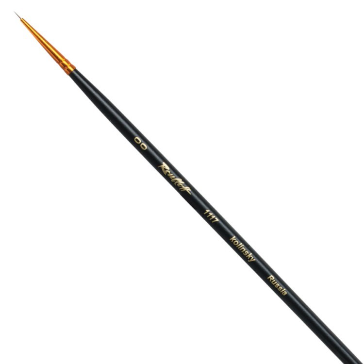 Кисть художественная Roubloff колонок, круглая, №00, длинная ручка ЖК1-00,57Ж (69359)