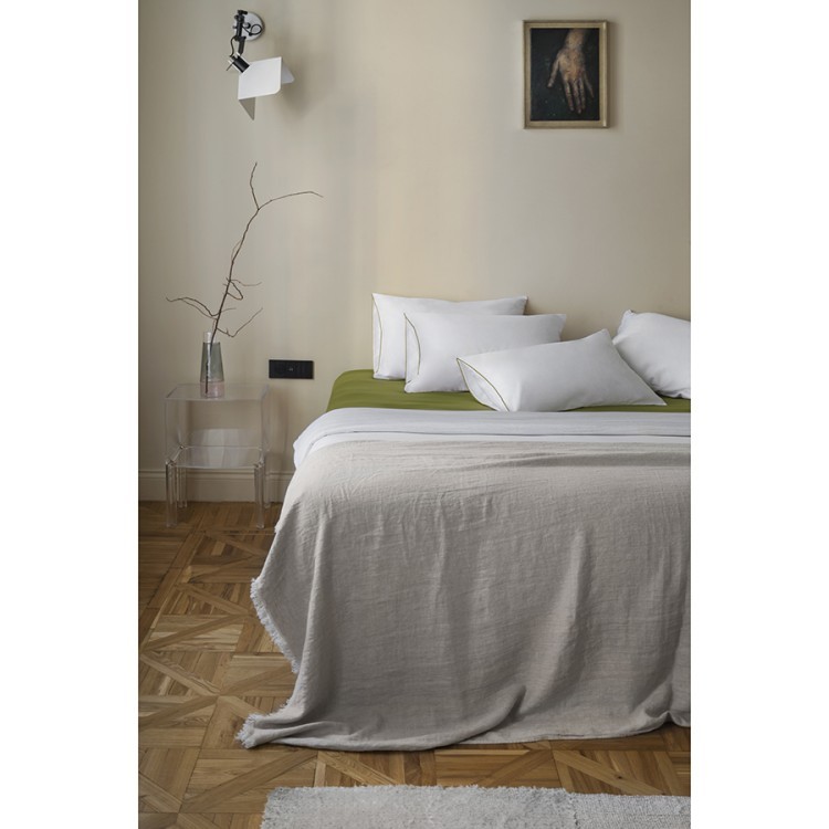 Комплект постельного белья из сатина из коллекции meditation, olive, 150х200 см (77725)