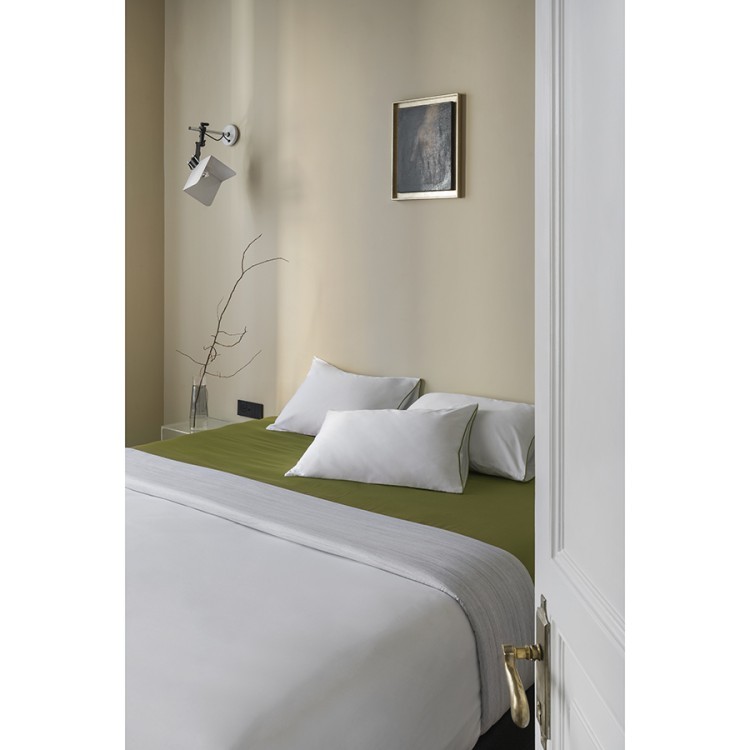 Комплект постельного белья из сатина из коллекции meditation, olive, 150х200 см (77725)