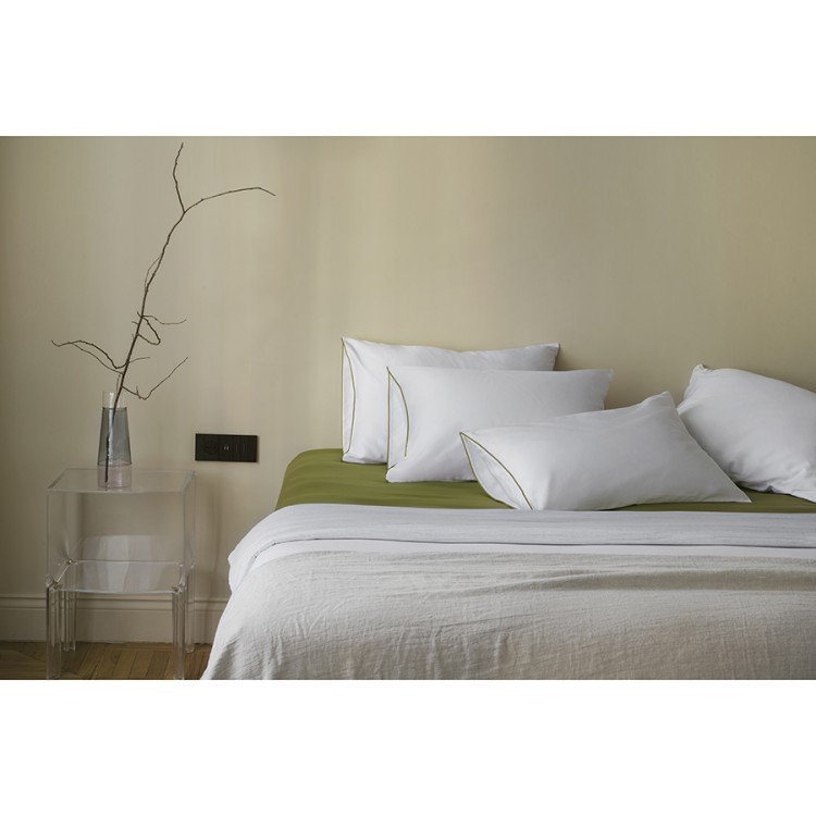 Комплект постельного белья из сатина из коллекции meditation, olive, 150х200 см (77725)