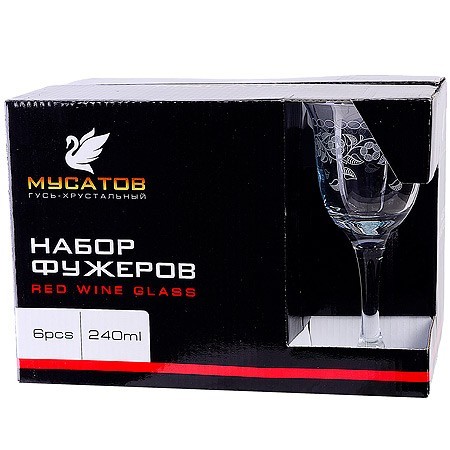 Набор 6-ти бокалов д/вина Флёр new 240 мл (MS863-07-01)