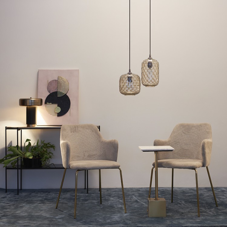 Столик приставной svein, 30х30 см, мрамор/золотой (76230)