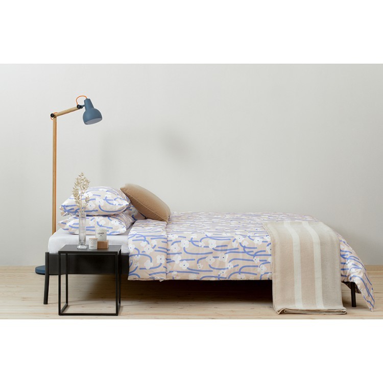 Комплект постельного белья сиреневого цвета с принтом Полярный цветок из коллекции scandinavian touch, 200х220 см (73689)
