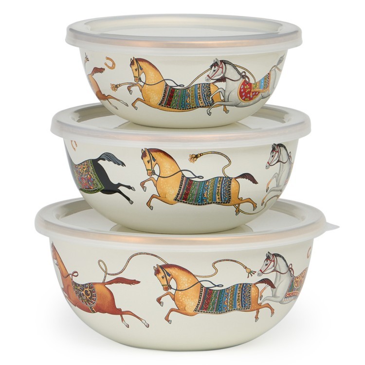 Набор мисок lefard эмалирован. с пластик.крышками, серия passage, 6пр. 14/16/18см, 0,6/0,9/1,3л Lefard (950-655)