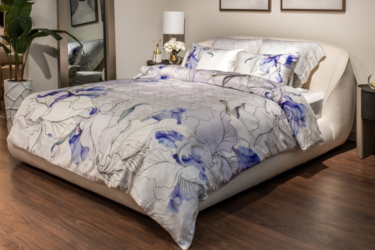 Комплект постельного белья Ирисы , тенсель,  200*220-1шт, 50*70-2 шт (TT-00015988)