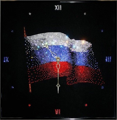 Картина Часы Флаг России с кристаллами Swarovski (2320)