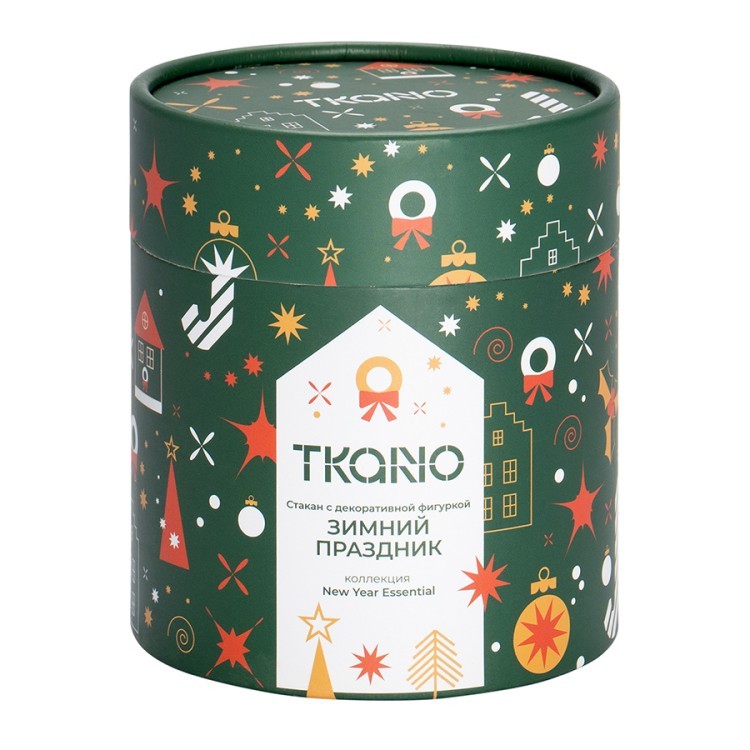 Стакан с декоративной фигуркой Зимний праздник из коллекции new year essential, 300 мл (81022)