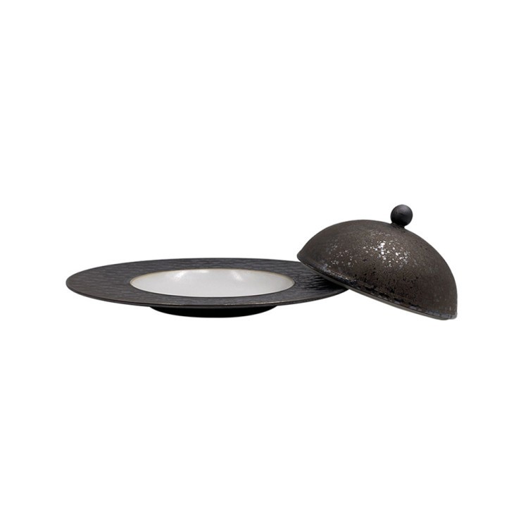 Чаша с крышкой L9684-Cream-M2, 25.5, каменная керамика, Brown, ROOMERS TABLEWARE