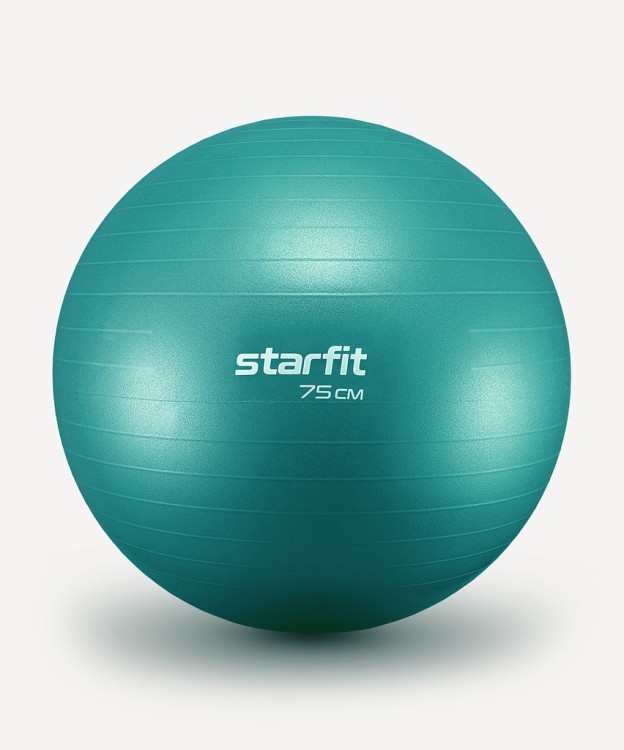 БЕЗ УПАКОВКИ Фитбол Starfit GB-108 антивзрыв, 1200 гр, бирюзовый, 75 см (2121201)