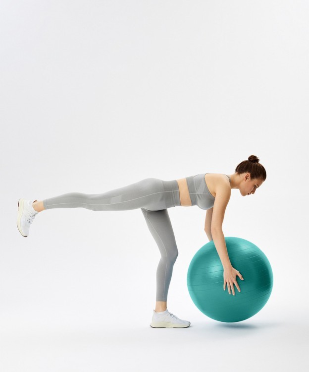БЕЗ УПАКОВКИ Фитбол Starfit GB-108 антивзрыв, 1200 гр, бирюзовый, 75 см (2121201)