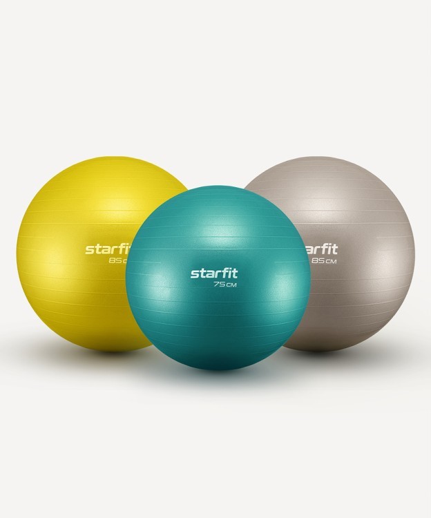 БЕЗ УПАКОВКИ Фитбол Starfit GB-108 антивзрыв, 1200 гр, бирюзовый, 75 см (2121201)