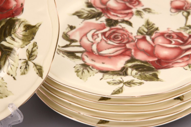 Набор тарелок из 6 шт."корейская роза" диаметр=19 см. Hangzhou Jinding (275-506) 