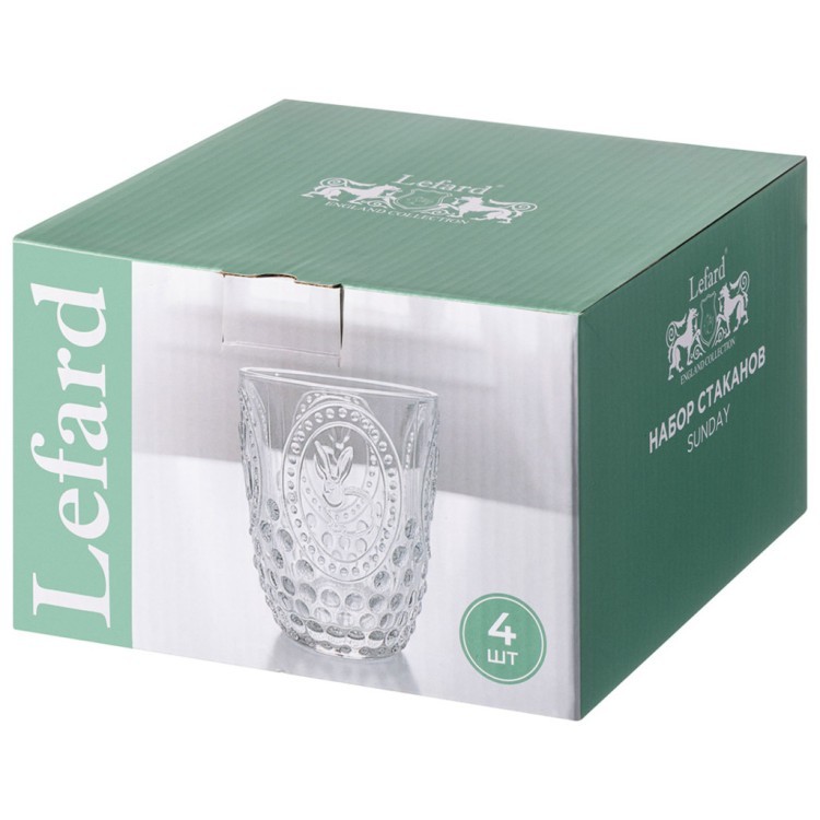 Набор стаканов для воды/сока "sunday" 4шт/280 мл Lefard (355-440)