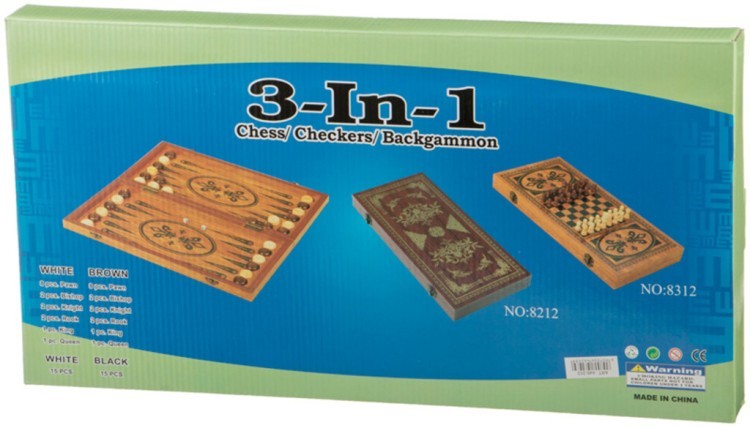 Игра для взрослых "шахматы+шашки+нарды" 60*30*4 см. (кор=20шт.) Polite Crafts&gifts (446-204)