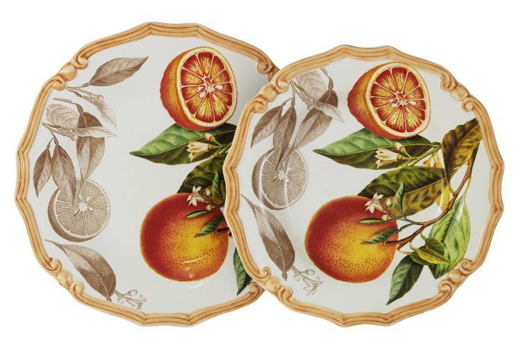 Набор тарелок: суповая + обеденная Апельсины LCS ( LCS053_2-AR-AL )