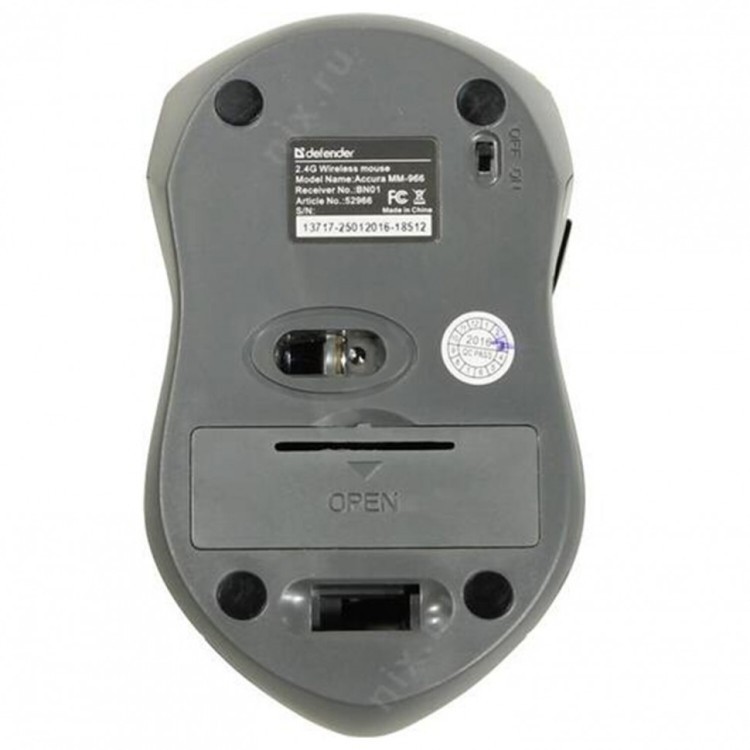 Мышь беспроводная DEFENDER ACCURA MM-965 USB оптическая красно-серая 52966 512030 (1) (94369)