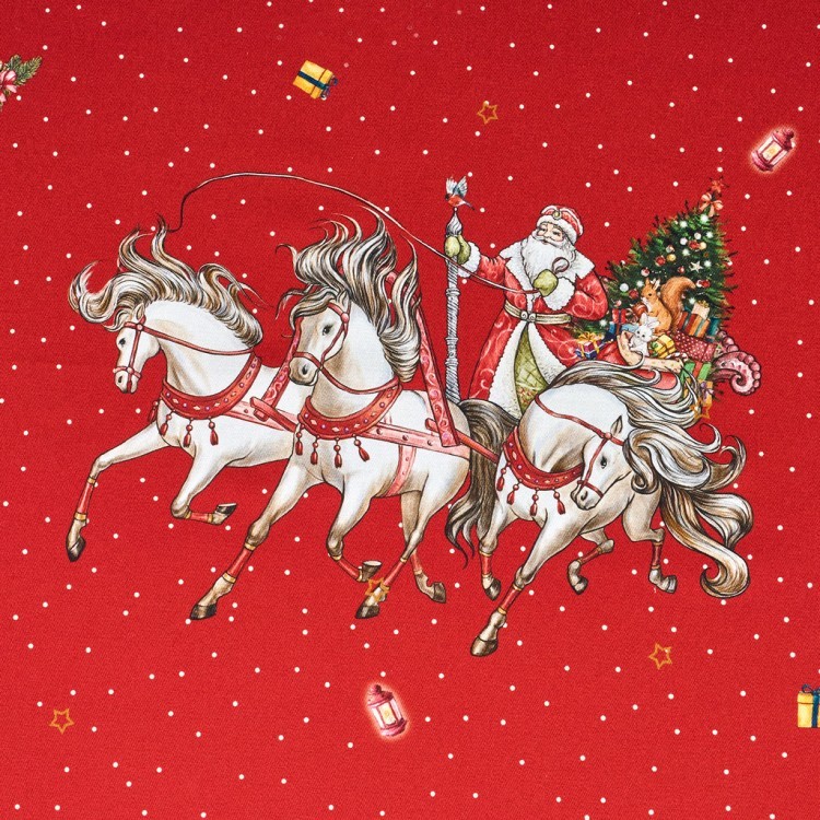 Скатерть "с новым годом" 140х180см, красный, 100% хлопок,твил пропитка Lefard (850-763-2)