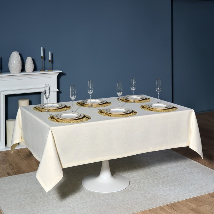 Скатерть  160х220 cm прямоугольная, "феерия. золото", цвет: бежевый, tm lefard, полиэстер 100% (кор= Lefard (986-003-21)