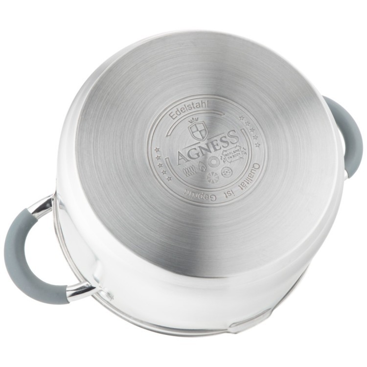 Кастрюля agness "profi home" со стеклянной крышкой, 5,0л 24x13.5 см цвет ручек:серый Agness (914-218) Кастрюля agness "profi home" со стеклянной крышкой, 5,0л 24x13.5 см цвет ручек:серый Agness (914-218)